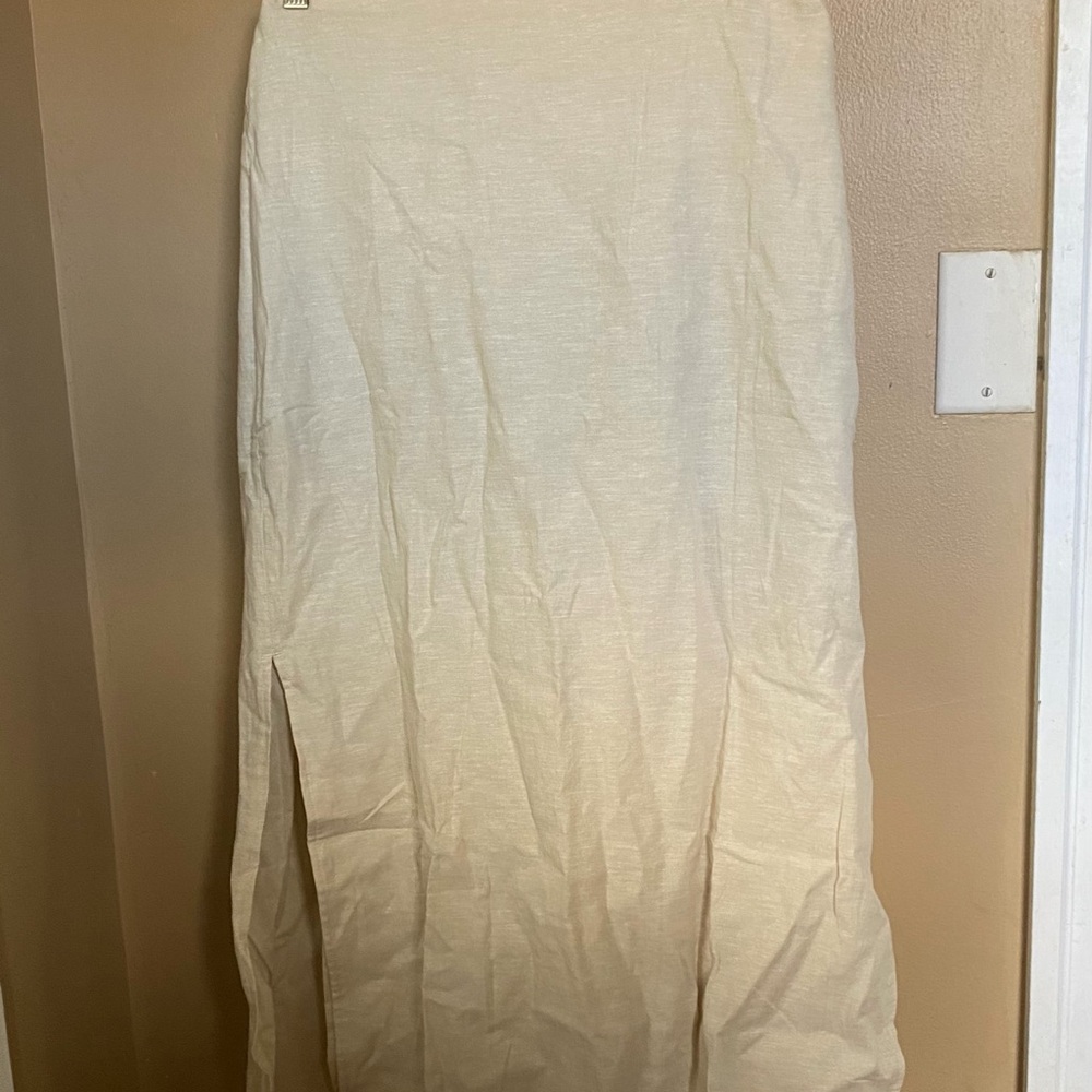 GAP Linen Cream Women's Maxi Skirt Sz L NWT